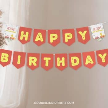 Tractor Birthday Party Banner
