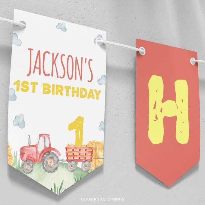 Tractor Birthday Party Banner - Image 2