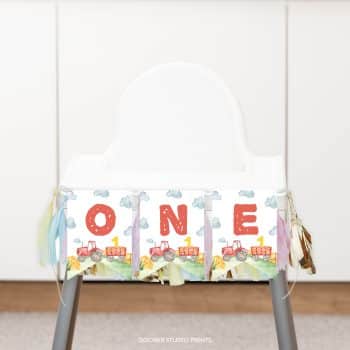 Tractor Birthday Party Highchair Banner