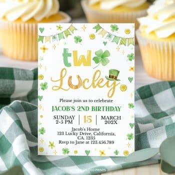 Two Lucky Birthday Invitation