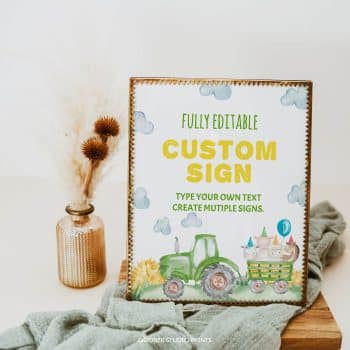 Tractor Birthday Party Custom Sign