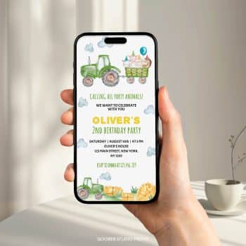 Tractor Birthday Party Evite