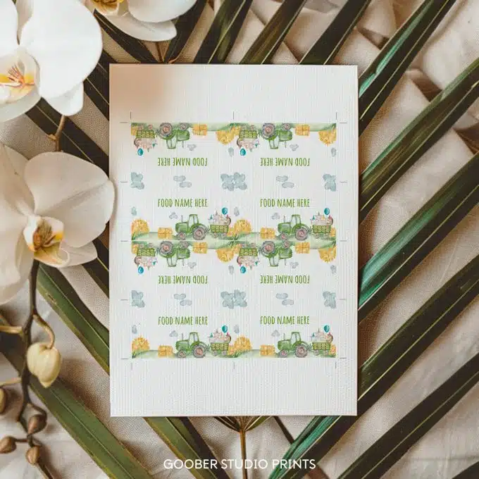 Tractor Birthday Party Food Tent Cards - Image 4