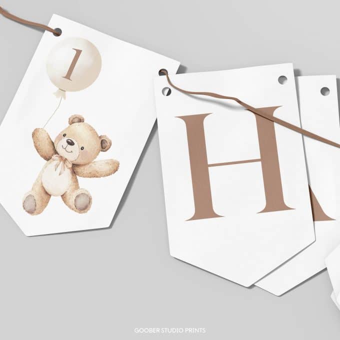 Beary First Birthday Banner - Image 3