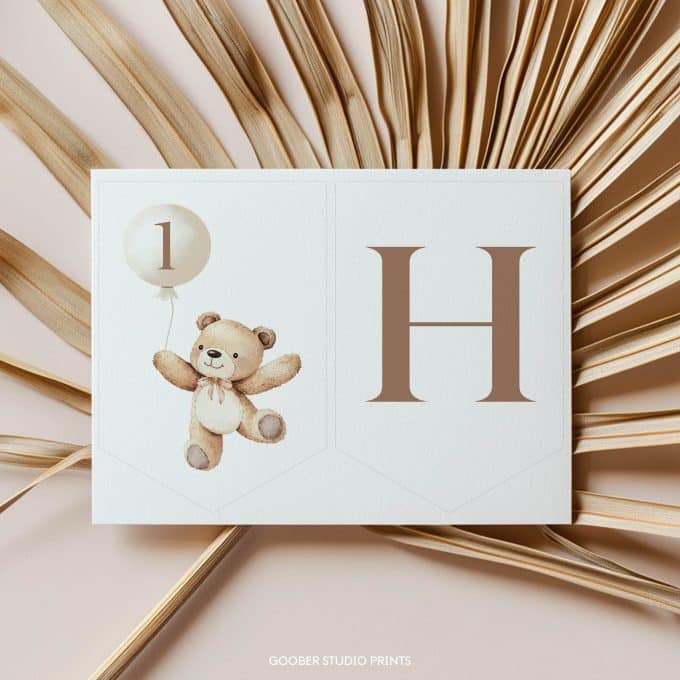 Beary First Birthday Banner - Image 4