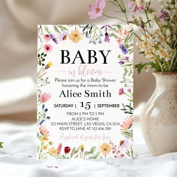 Wildflower Baby Shower Invitation