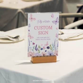 Butterfly Birthday Party Custom Table Sign