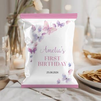 Butterfly Birthday Party Chip Bags