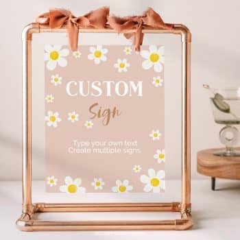 Daisy Birthday Party Custom Table Sign
