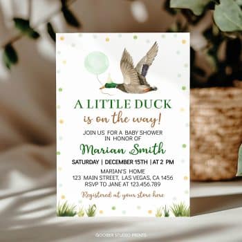 Lucky Duck Baby Shower Invitation