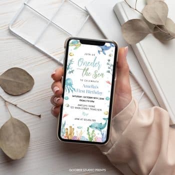 Oneder The Sea First Birthday Evite