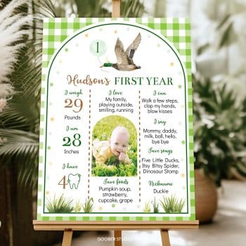 One Lucky Duck Birthday Milestone Photo Poster