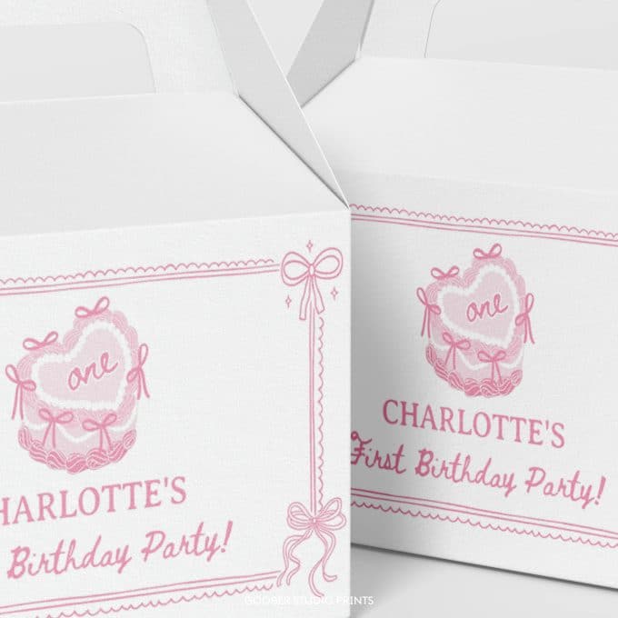 Pink Bow Birthday Gable Box Label - Image 4