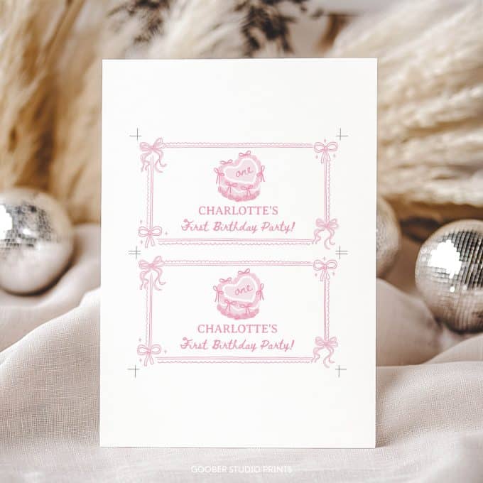 Pink Bow Birthday Gable Box Label - Image 7