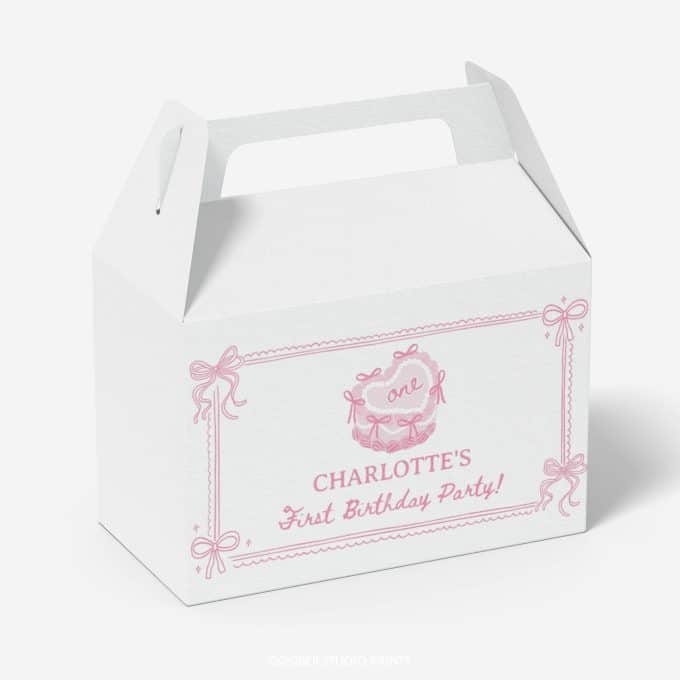 Pink Bow Birthday Gable Box Label - Image 3