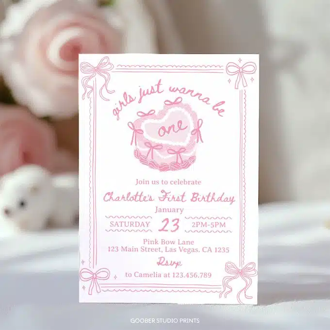 Girls Just Wanna Be One Invitation - Image 3
