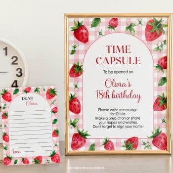 Berry Sweet Birthday Time Capsule Sign & Card