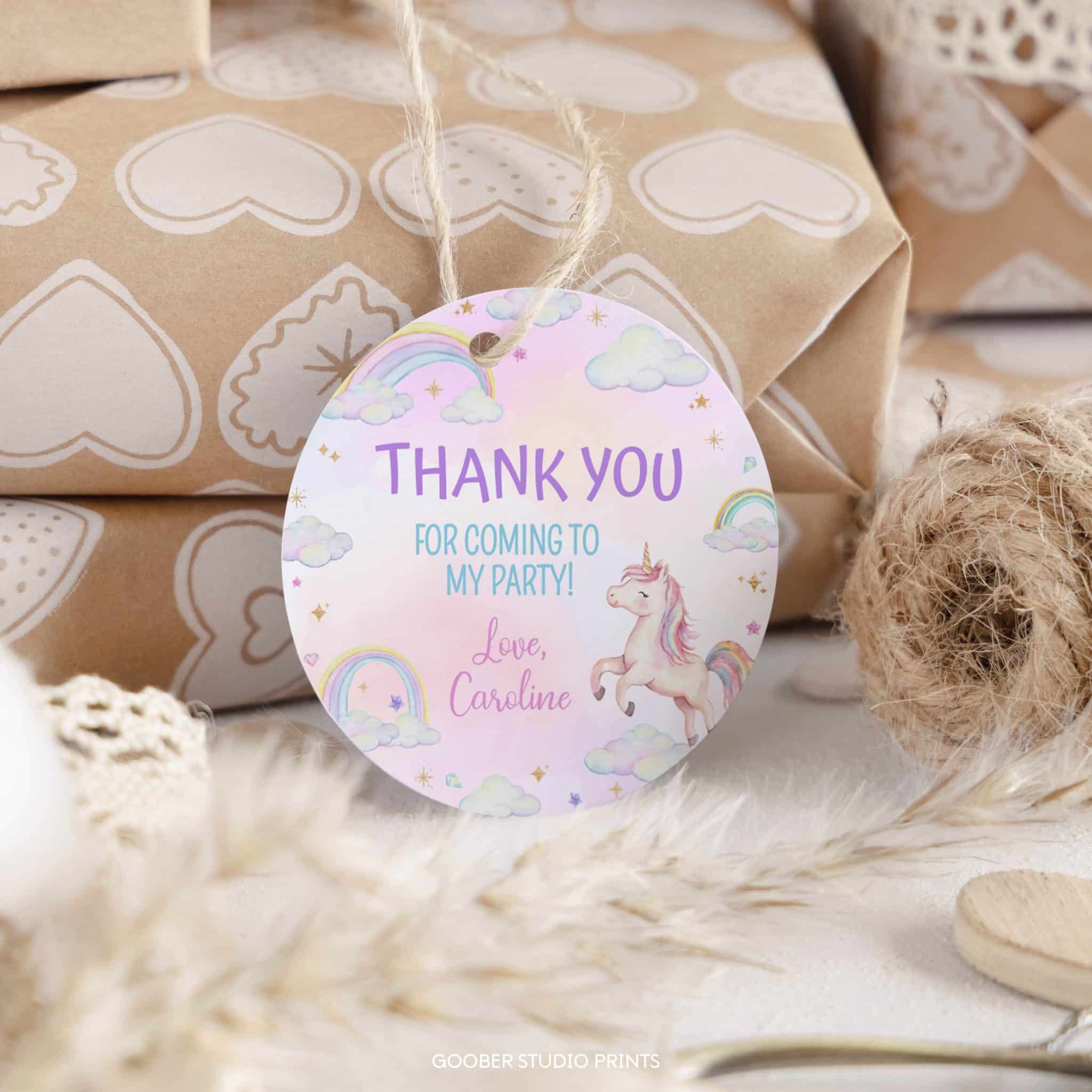 Unicorn Birthday Thank You Favor Tag - Image 4
