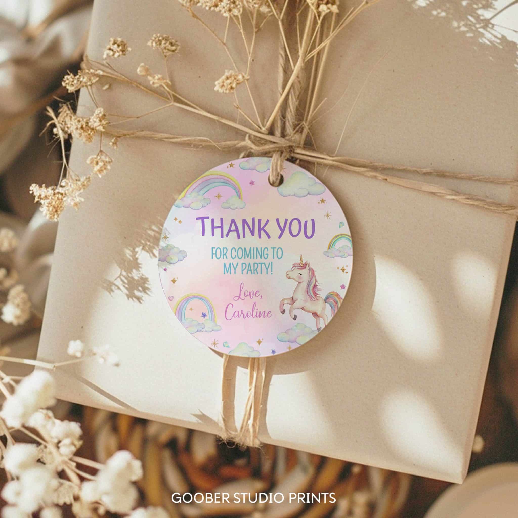 Unicorn Birthday Thank You Favor Tag - Image 7
