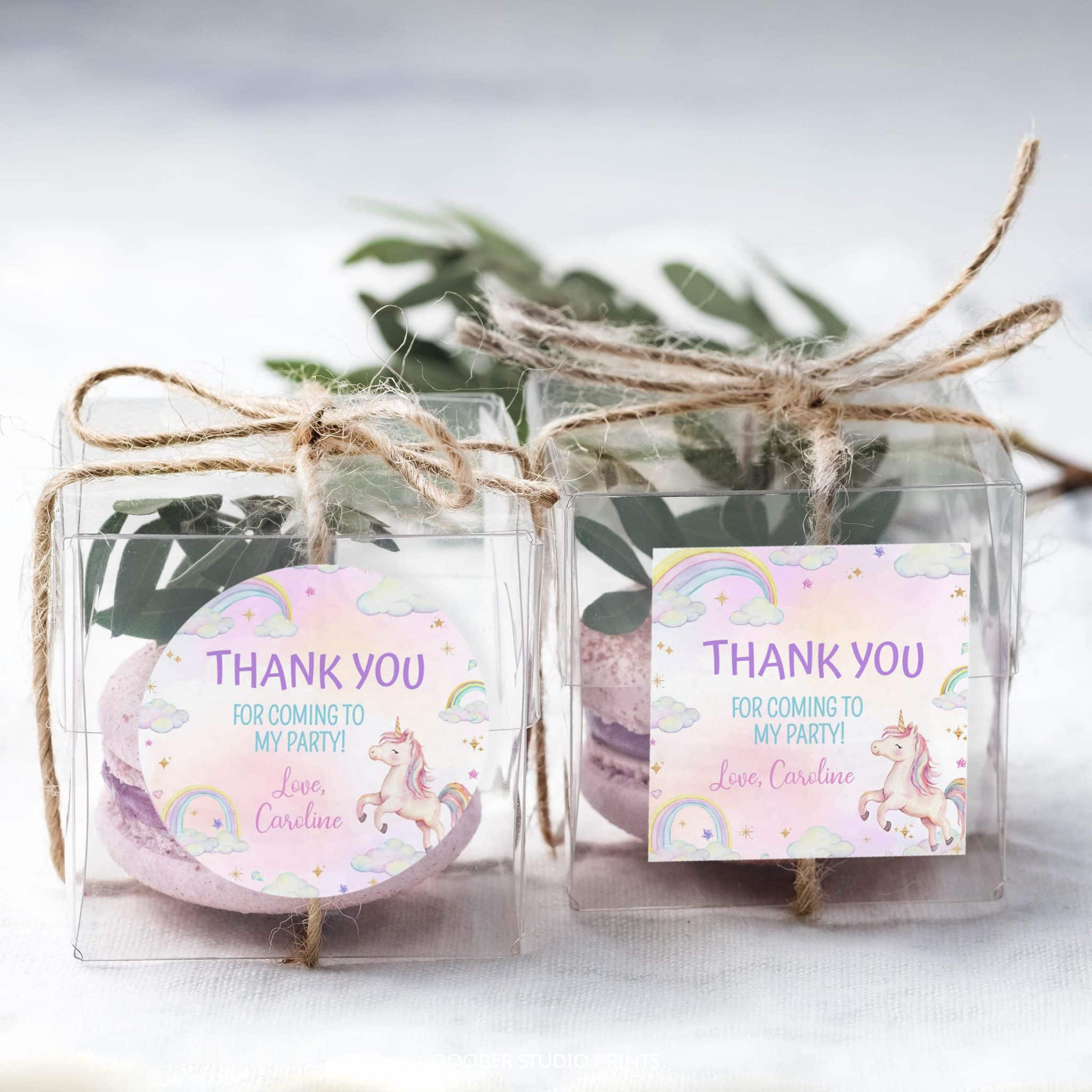 Unicorn Birthday Thank You Favor Tag