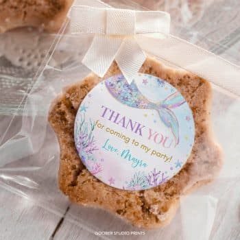 Mermaid Birthday Thank You Favor Tag