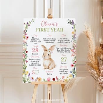 Bunny Birthday Milestone Poster