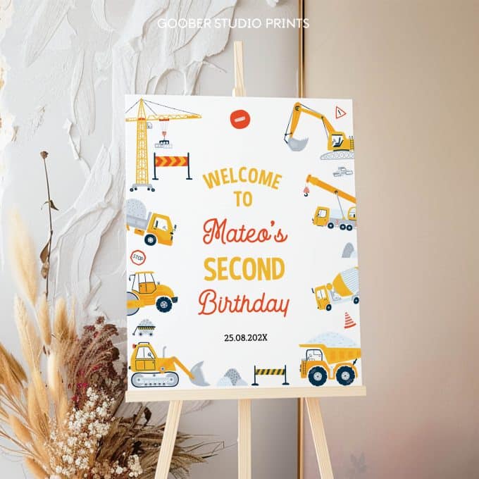 Construction Birthday Party Welcome Sign - Image 2