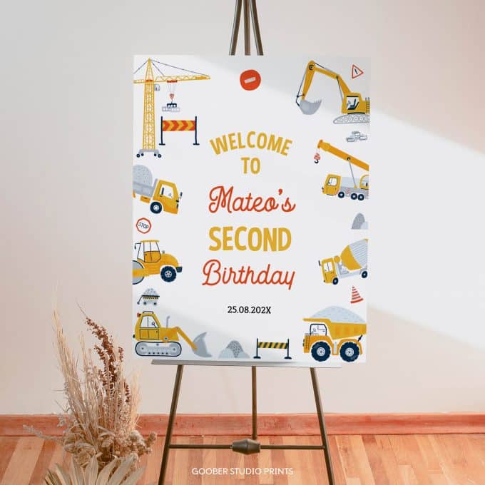 Construction Birthday Party Welcome Sign - Image 4