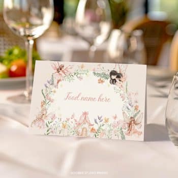 Fairy Birthday Party Food Tent Cards