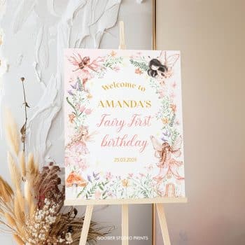Fairy Birthday Party Welcome Sign