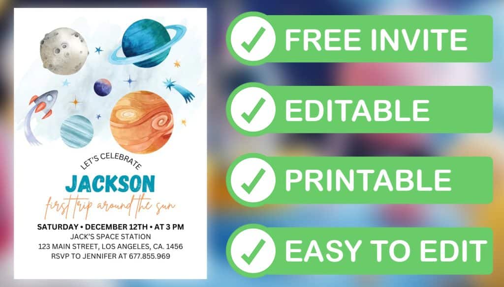 free space birthday invitation