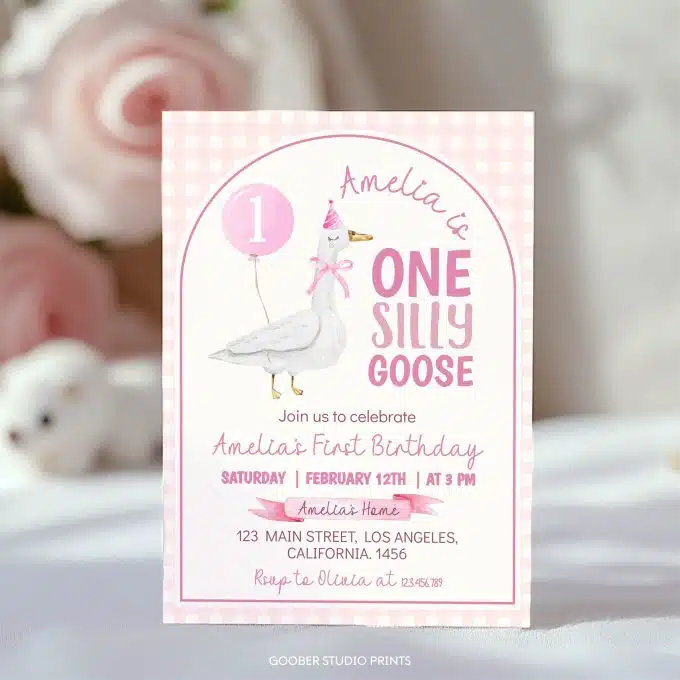 One Silly Goose Birthday Invitation