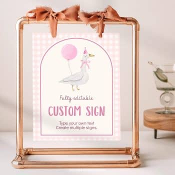 Silly Goose Birthday Custom Table Sign