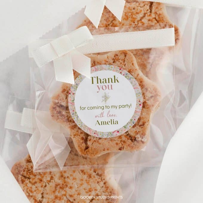 Wildflower Birthday Party Thank You Favor Tag