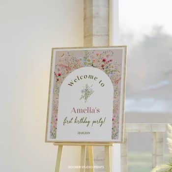 Wildflower Birthday Party Welcome Sign