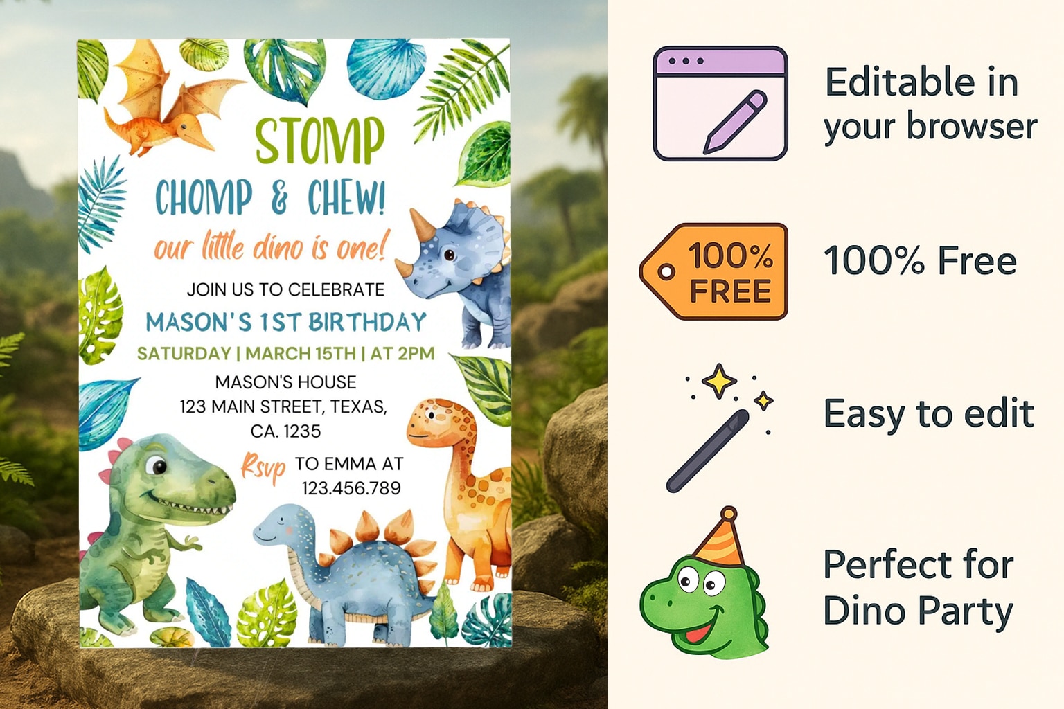 dinosaur birthday invitations templates free