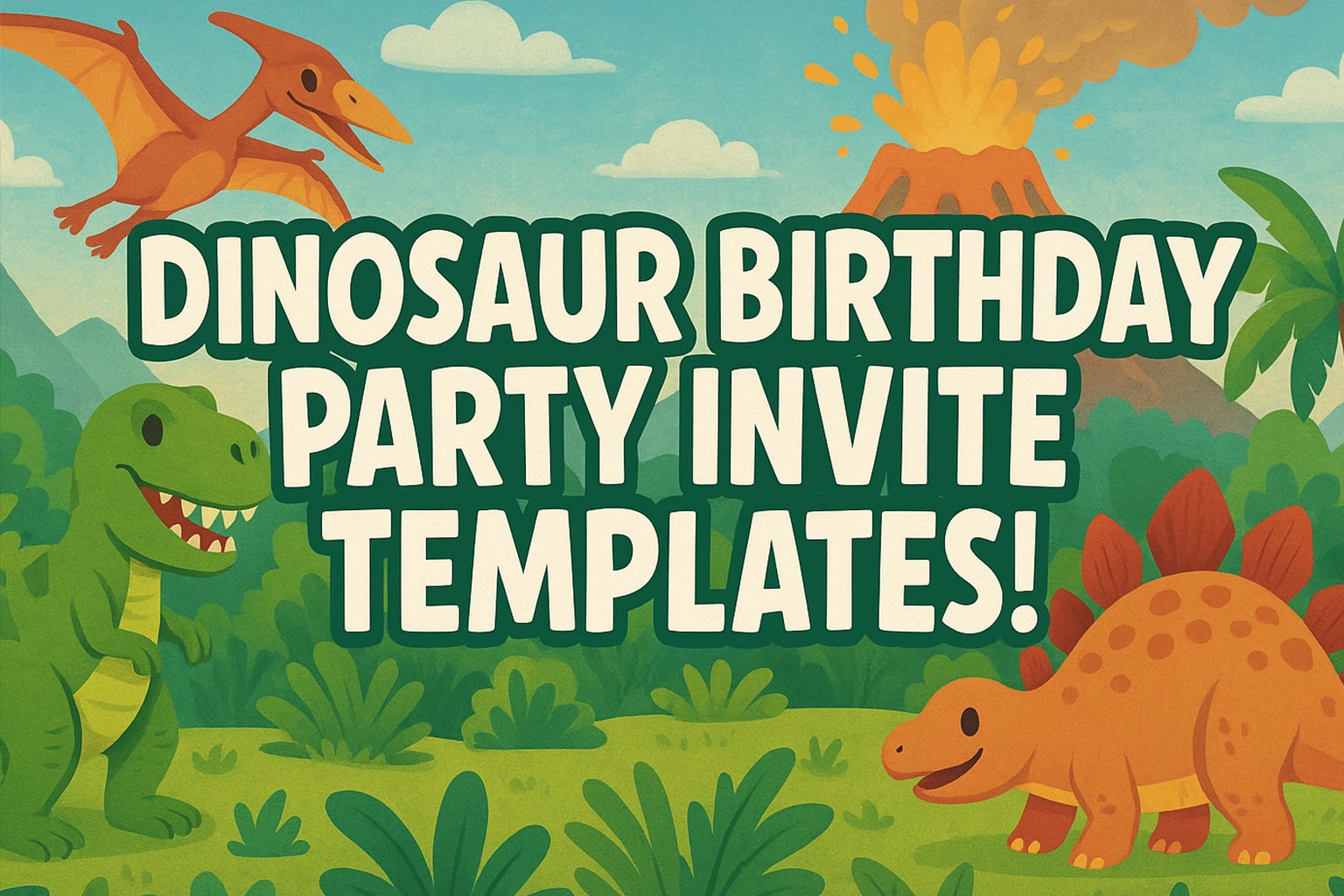 dinosaur birthday party invite templates for kids