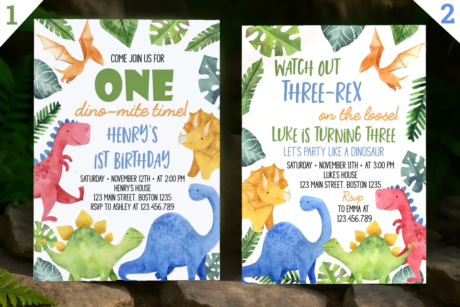 dinosaur birthday party invite templates