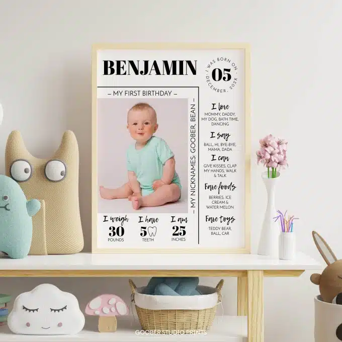 Modern Birthday Milestone Photo Poster - Image 2