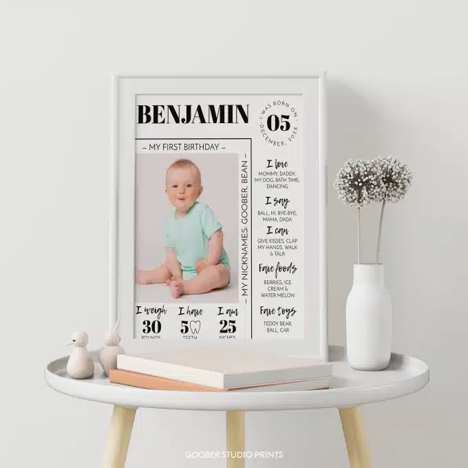 Modern Birthday Milestone Photo Poster - Image 3