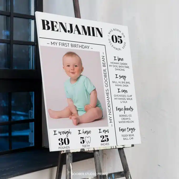 Modern Birthday Milestone Photo Poster - Image 7
