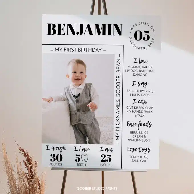 Modern Birthday Milestone Photo Poster - Image 8