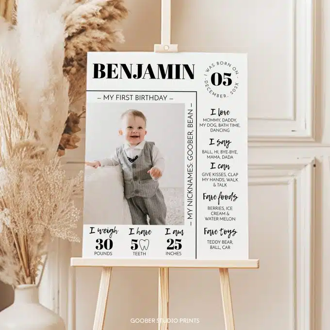 Modern Birthday Milestone Photo Poster - Image 9