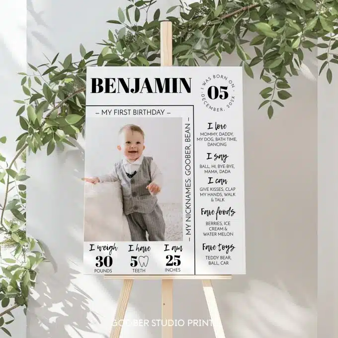 Modern Birthday Milestone Photo Poster - Image 10