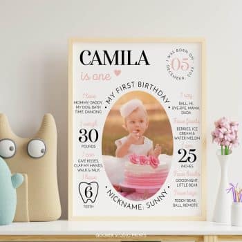 Minimal Simple Birthday Milestone Photo Poster