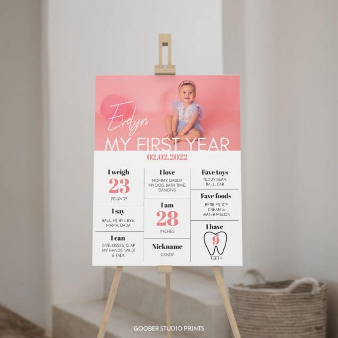Modern Birthday Milestone Photo Poster - Image 3