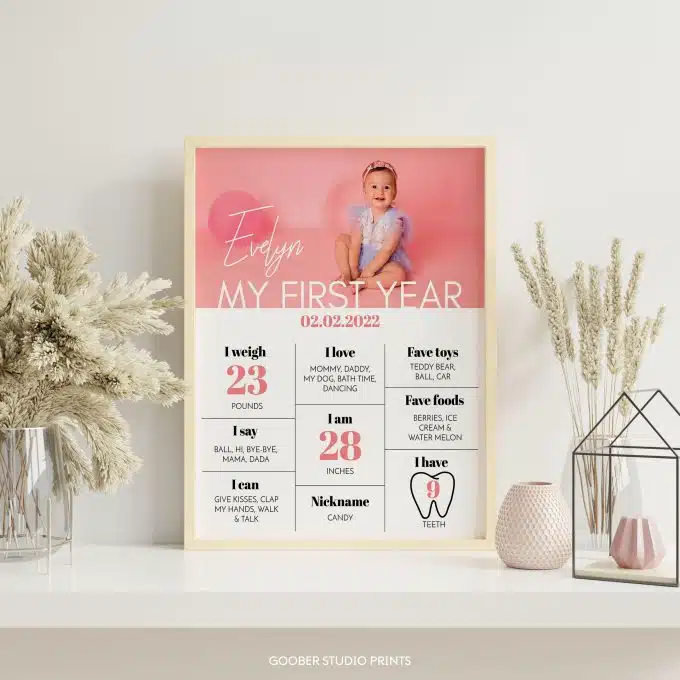 Modern Birthday Milestone Photo Poster - Image 4