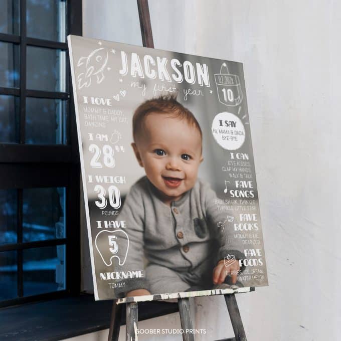 Modern Birthday Milestone Photo Poster - Image 3