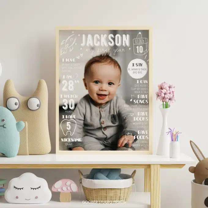 Modern Birthday Milestone Photo Poster - Image 4