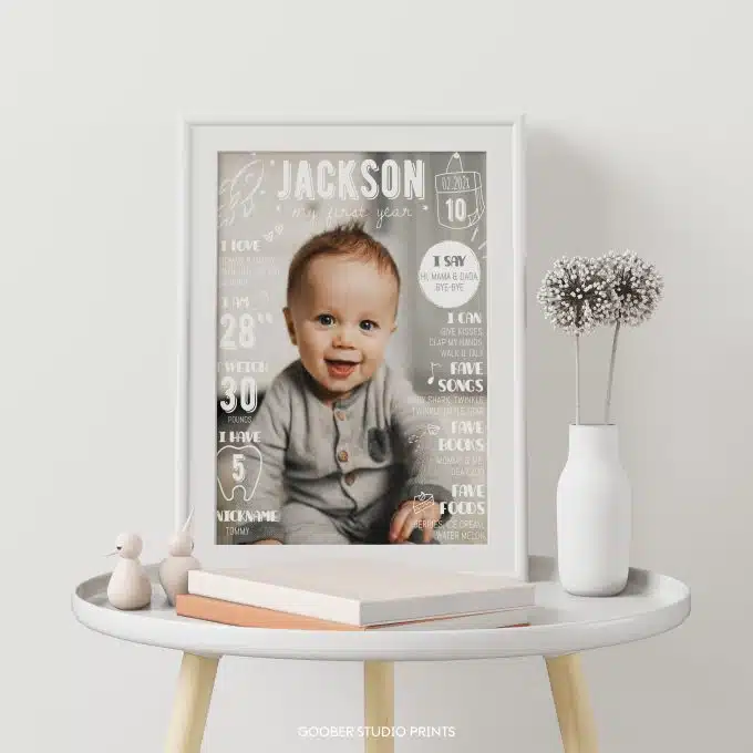 Modern Birthday Milestone Photo Poster - Image 2